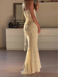 Estelle Floral Embroidered Strapless Maxi Dress