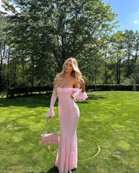 Women's Fashion Sexy Trumpet Sleeve Off-the-shoulder Dress