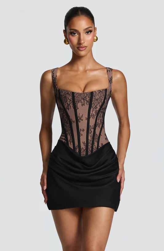 Cornelia Mini Dress with a sleek fitted silhouette for evening wear