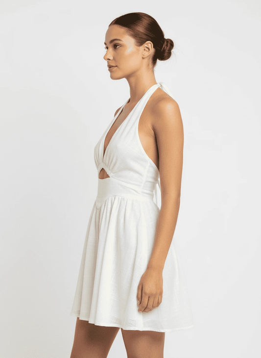Soleil Mini elegant halter dress for date night