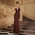 Glitter Halter Neck Mermaid Evening Gown