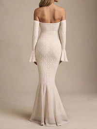 Celeste Off-Shoulder Trumpet Sleeve Maxi Dress
