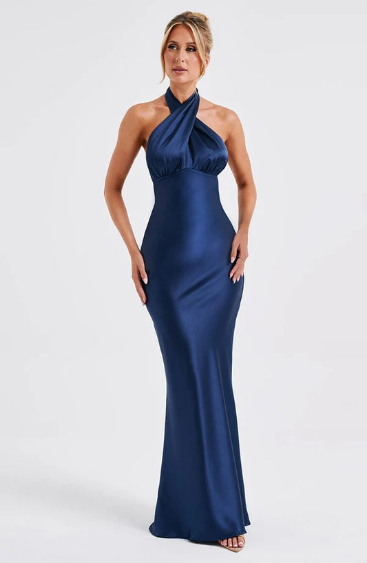 Revalline Dimitra Maxi Dress for women featuring an elegant full-length silhouette, premium fabric, and timeless design for weddings, evening parties, vacations, and special occasions.
