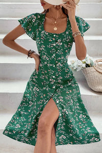 Boho Floral Button-Up Maxi Dress