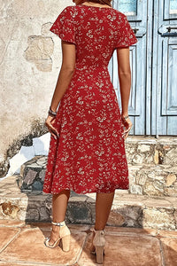 Boho Floral Button-Up Maxi Dress
