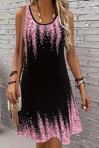 Graphic Print V-Neck Loose Tank Sundress