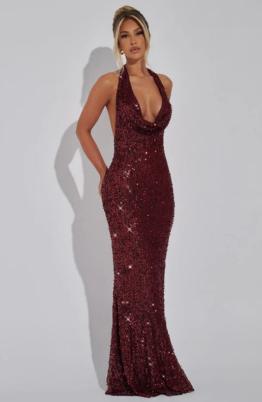 Lorelai Maxi Dress by Revalline featuring an elegant floor-length silhouette for weddings, formal events, evening parties, and special occasions