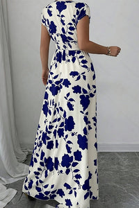 Wrap V-Neck Empire Waist Maxi Dress