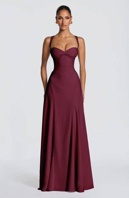 Revalline Irie Maxi Dress for women featuring an elegant full-length silhouette, premium fabric, and timeless design for weddings, parties, vacations, and special occasions.
