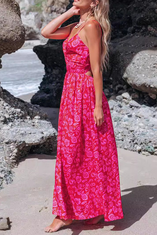 Revalline knotted V neck women’s long dress featuring a refined silhouette for party, event, and occasion wear