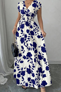 Wrap V-Neck Empire Waist Maxi Dress