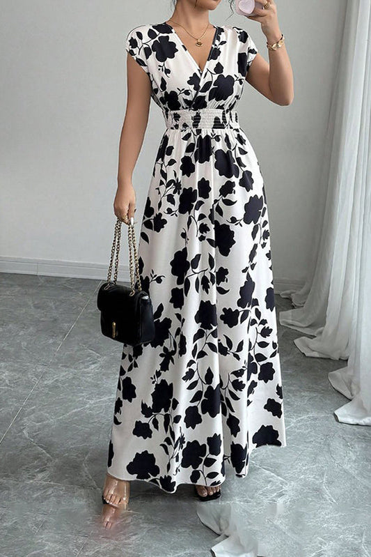 Women's Wrap V Neck Empire Waist Maxi Dress by Revalline for elegant occasions