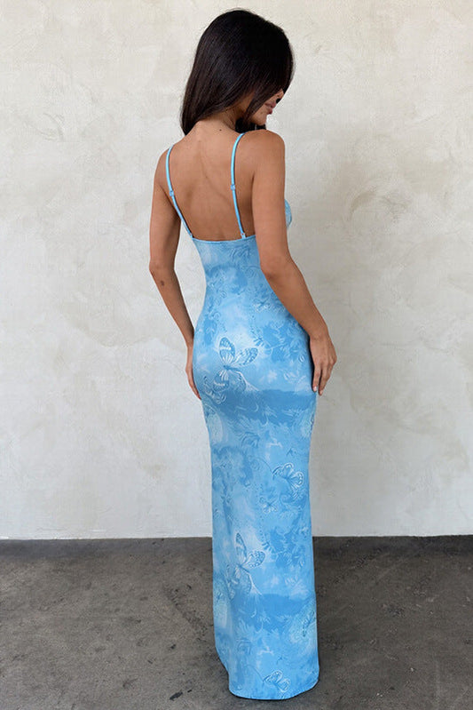 Back view of the Soleil Maxi Dress by Revalline highlighting the premium design and graceful silhouette.